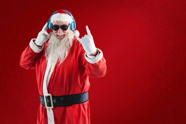 Weihnachtsmann zeigt Handzeichen — Stockfoto