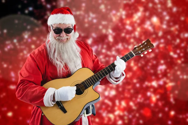 Noel Baba gitar çalmak — Stok fotoğraf