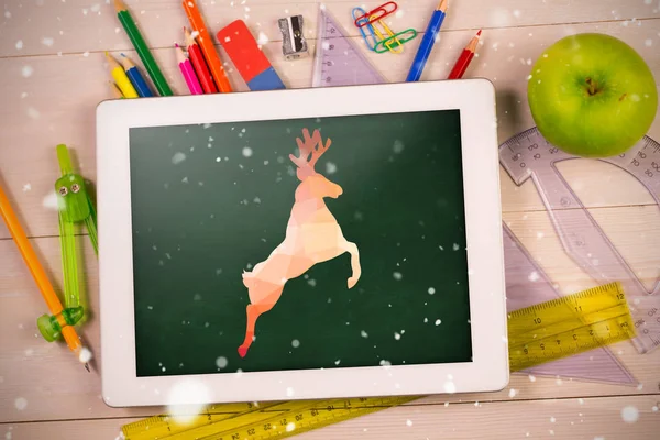 Graphic jumping reindeer — Stock Photo, Image