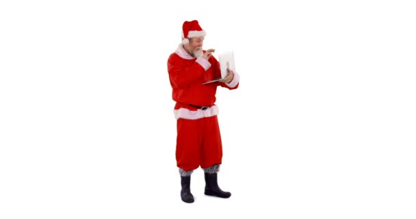 Santa Claus usando laptop — Vídeos de Stock