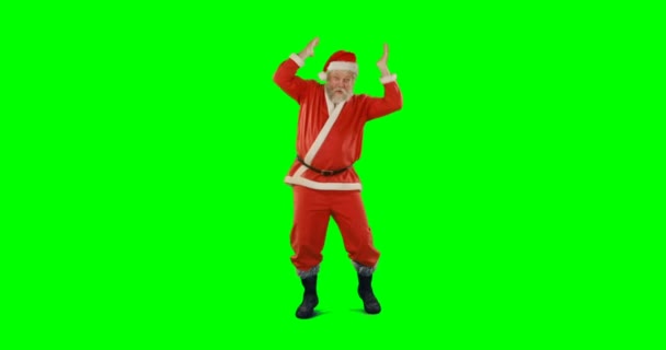 Santa claus dancing and singing — Stock Video