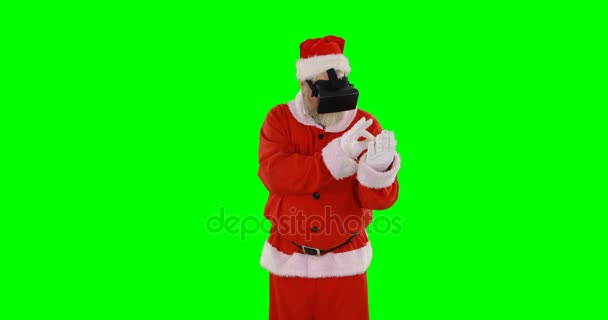 Babbo Natale con occhiali virtuali — Video Stock