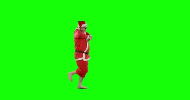 サンタ クロースのダンスと歌 — ストック動画