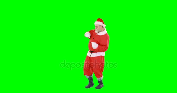 Święty Mikołaj taniec i śpiew — Wideo stockowe