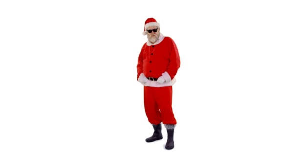 Babbo Natale posa con occhiali da sole — Video Stock
