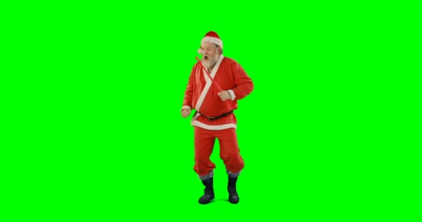 Santa claus dancing and singing — Stock Video