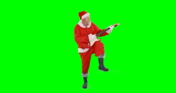 Babbo Natale che canta e suona la chitarra — Video Stock