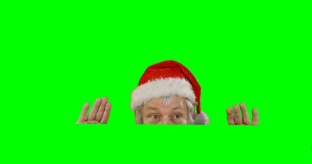 Удивлённый Санта-Клаус — стоковое видео