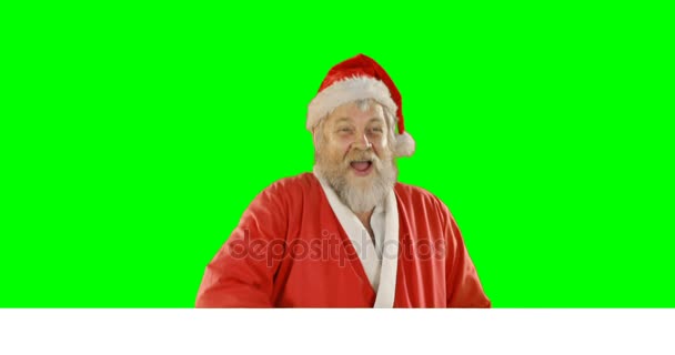 Szczęśliwy Santa Claus macha ręką — Wideo stockowe