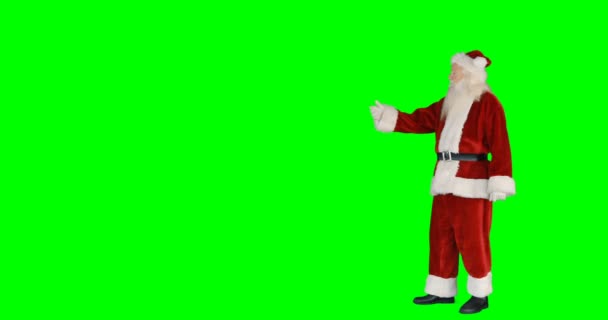 Santa claus gebaren op groen scherm — Stockvideo