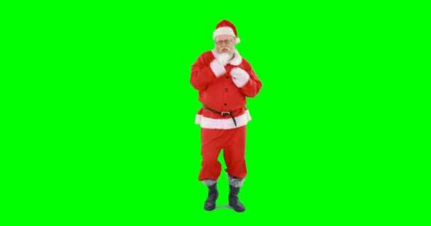 Weihnachtsmann tanzt und singt — Stockvideo