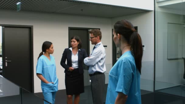 Portrait of female doctor — Stock Video