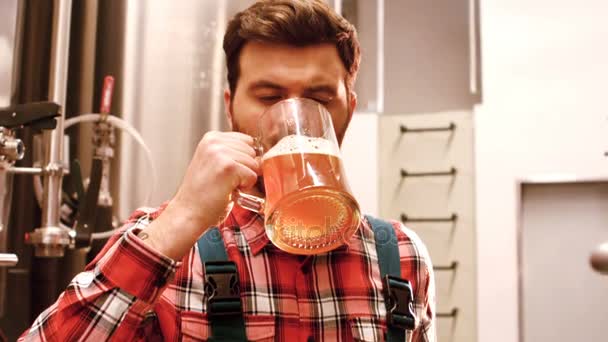 Brewer testen bier — Stockvideo