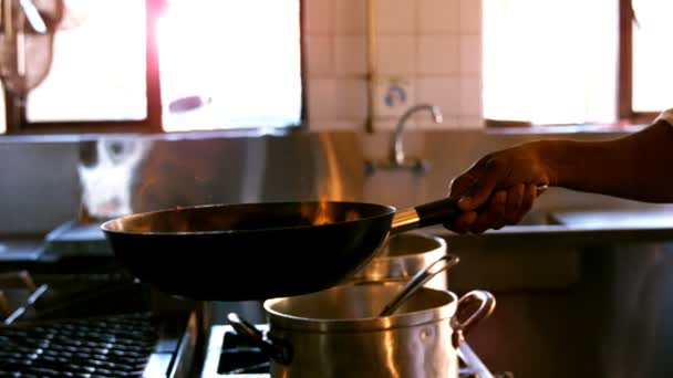 Hand of chef preparing food — Stock Video