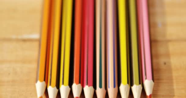 Close-up of colored pencils — Stock Video