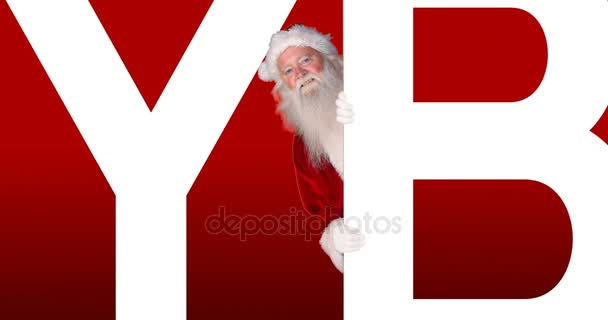Santa peeping on cyber monday logo — Stock Video