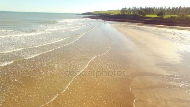 Woman horse riding on seashore — Stock Video