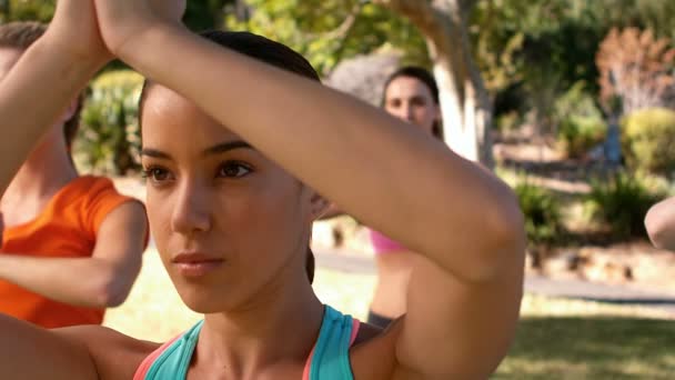 Жінки, що виконують йогу — стокове відео
