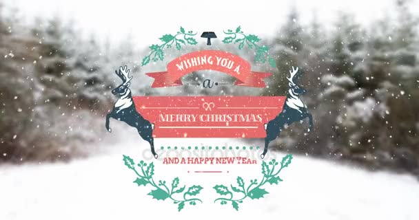 Ilustración del saludo de Navidad — Vídeo de stock