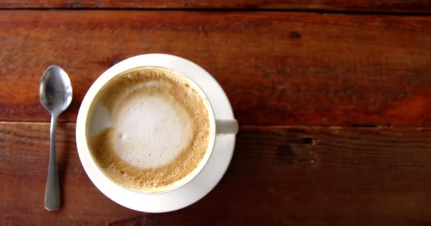 Taza de café con platillo — Vídeos de Stock