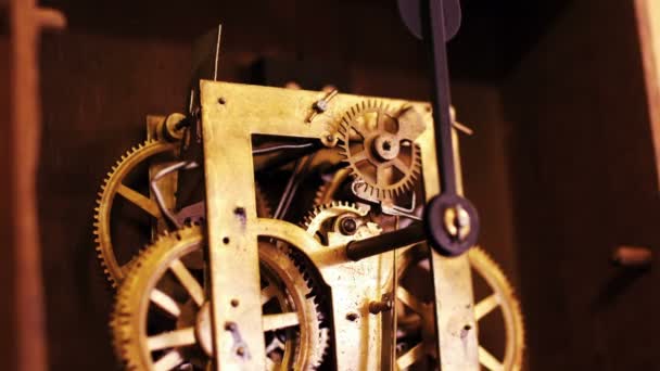 Ο μηχανισμός ρολόι με γρανάζια — Αρχείο Βίντεο