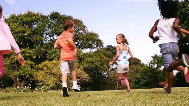 Çocuklar parkta oynarken — Stok video