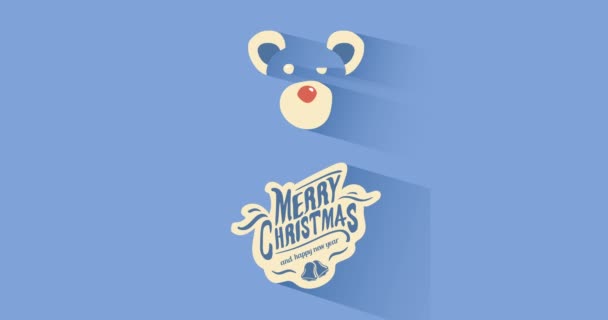 Иллюстрация рождественского украшения и медведя — стоковое видео