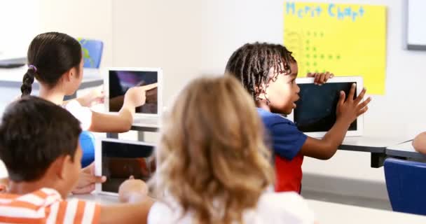 School kids studying in classroom — Stock Video