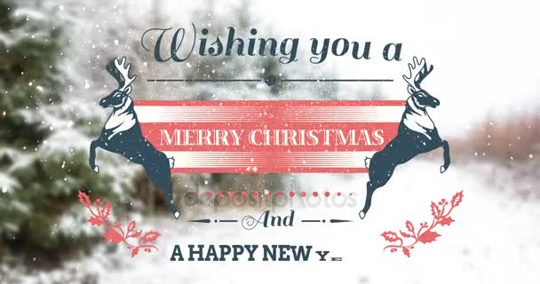 Christmas greeting and new year message — Stock Video