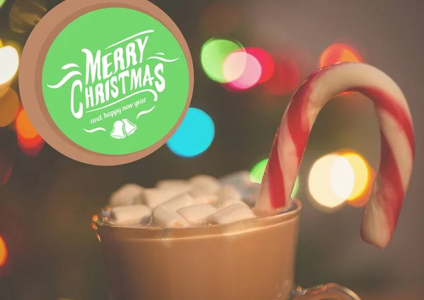 Merry christmas wishes och cup — Stockfoto