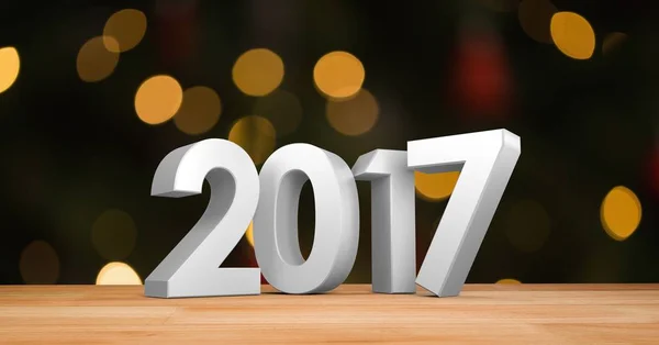 2017 en tablón de madera — Foto de Stock