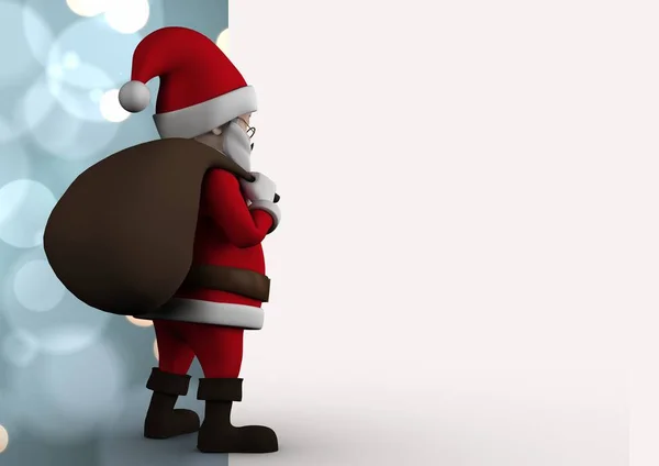 Santa claus figurine standing gift sack — Stock Photo, Image