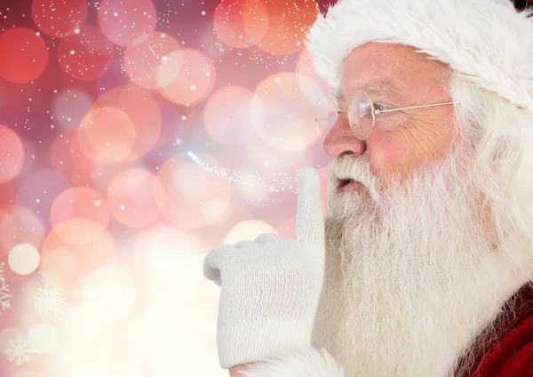 Santa claus with finger on lip — Stock Photo, Image