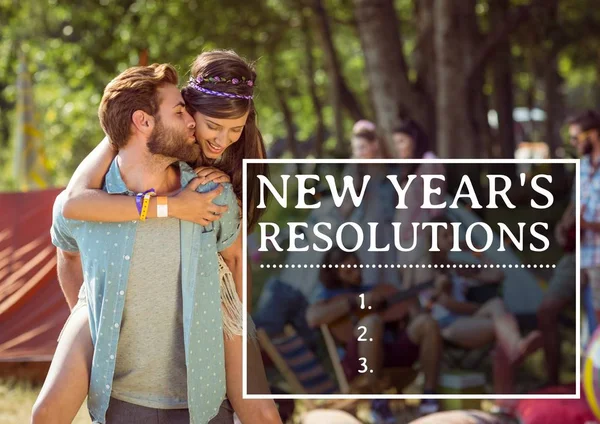 Le risoluzioni di anno nuovo contro coppia — Foto Stock