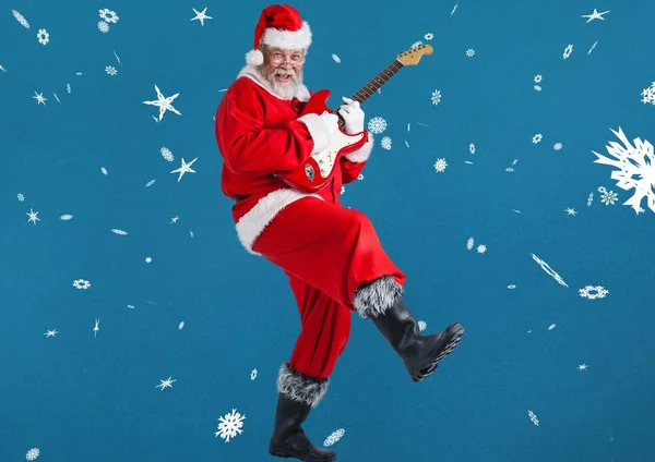 Kerstman spelen gitaar — Stockfoto