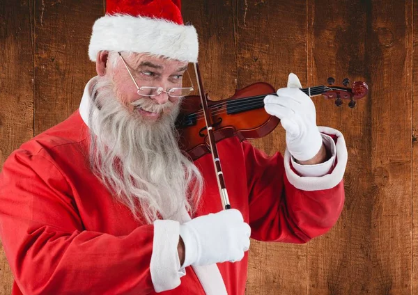 Tomte spelar violin — Stockfoto