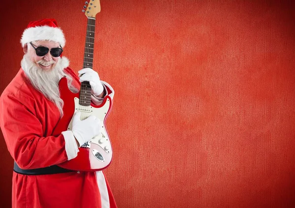 Papai Noel tocando guitarra — Fotografia de Stock