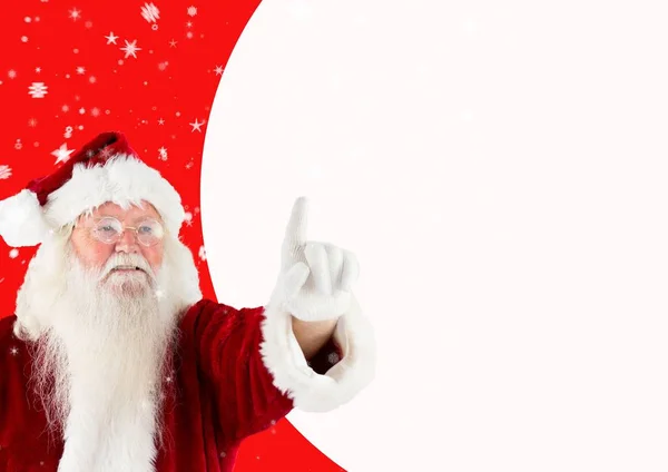 Szczęśliwy Santa Claus, wskazując — Zdjęcie stockowe