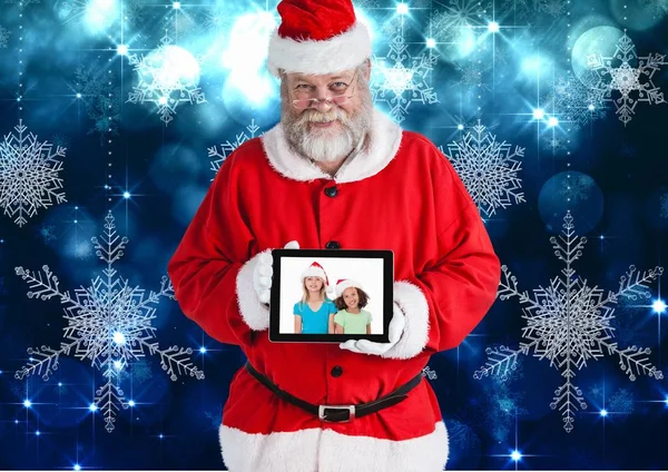 산타 클로스 지주 태블릿 — 스톡 사진