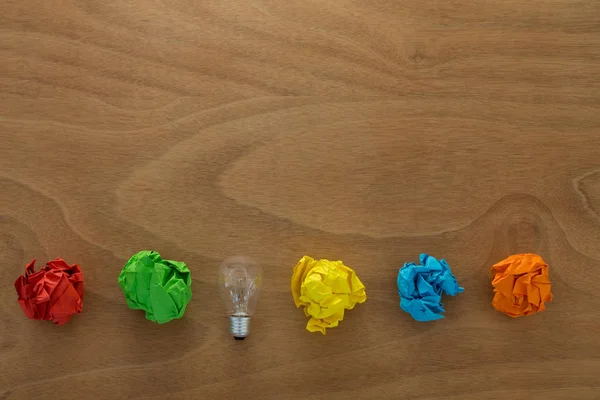 Great idea concept with crumpled colorful paper