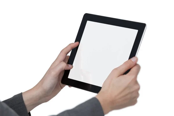 Geschäftsfrau Hand mit digitalem Tablet — Stockfoto