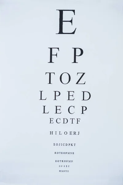 Wykres oko z alfabetu — Zdjęcie stockowe