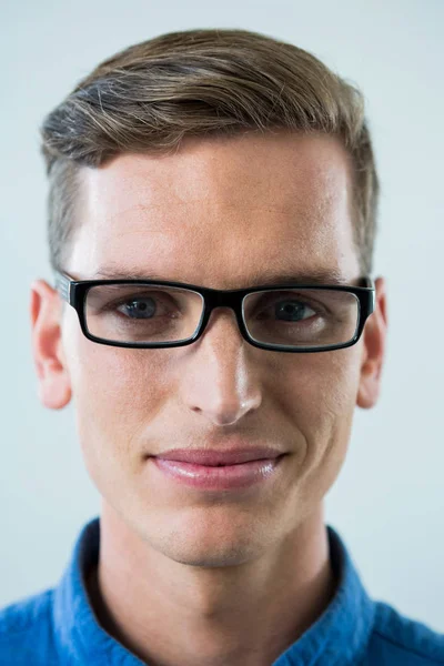 Man in spectacles against white — Stock Photo, Image