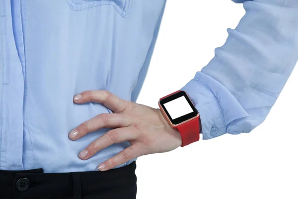 Imprenditrice vestita da smartwatch — Foto Stock