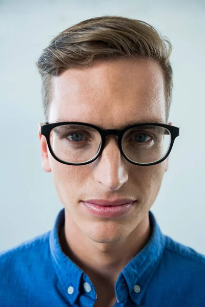 Man in spectacles against white — Stock Photo, Image