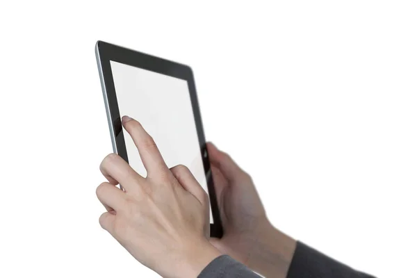 Zakenvrouw hand met digitale tablet — Stockfoto