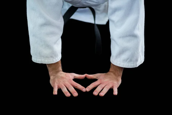 Karate player doing push-up — Stock Photo, Image