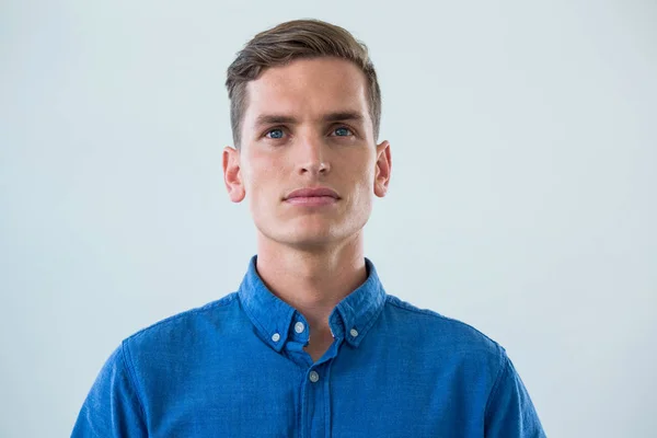 Close-up of man in blue shirt — Stock Photo, Image