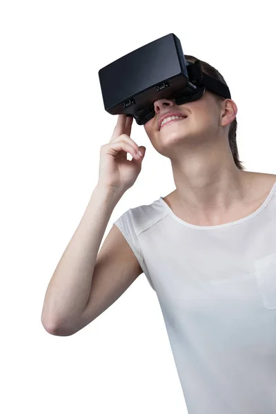 Frau mit Virtual-Reality-Headset — Stockfoto