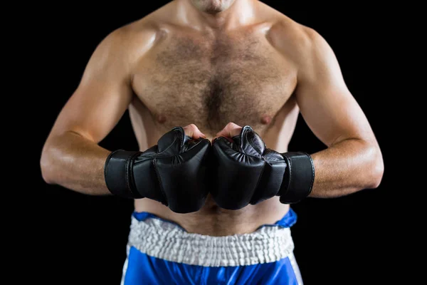 Boxer utför boxning hållning — Stockfoto